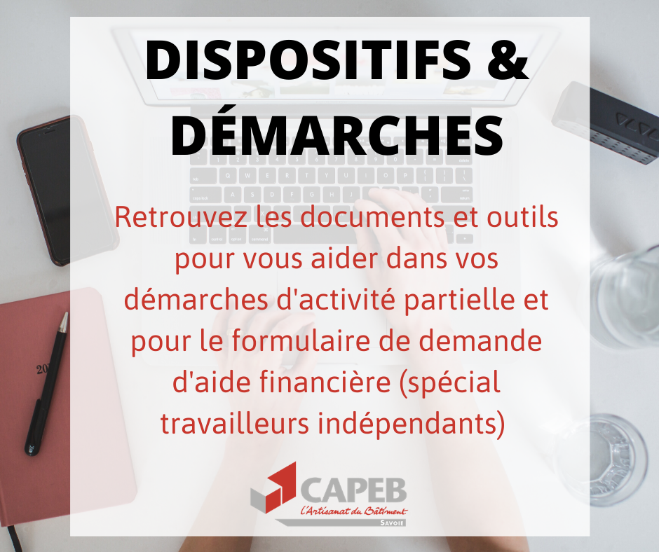 Demande activité partielle et aide aux travailleurs indépendants ・ CAPEB